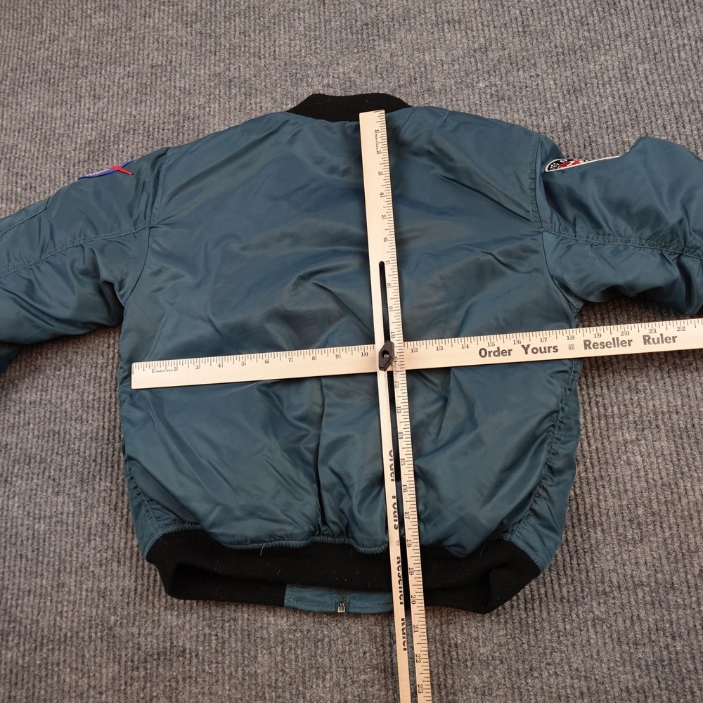 Up And Away Jacket Kids 10 Blue Bomber Astronaut Space NASA Patches Full Zip - Picture 6 of 9